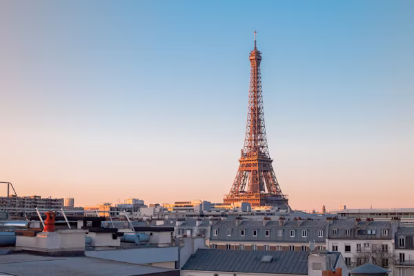 Eiffel Tower in Paris France at night